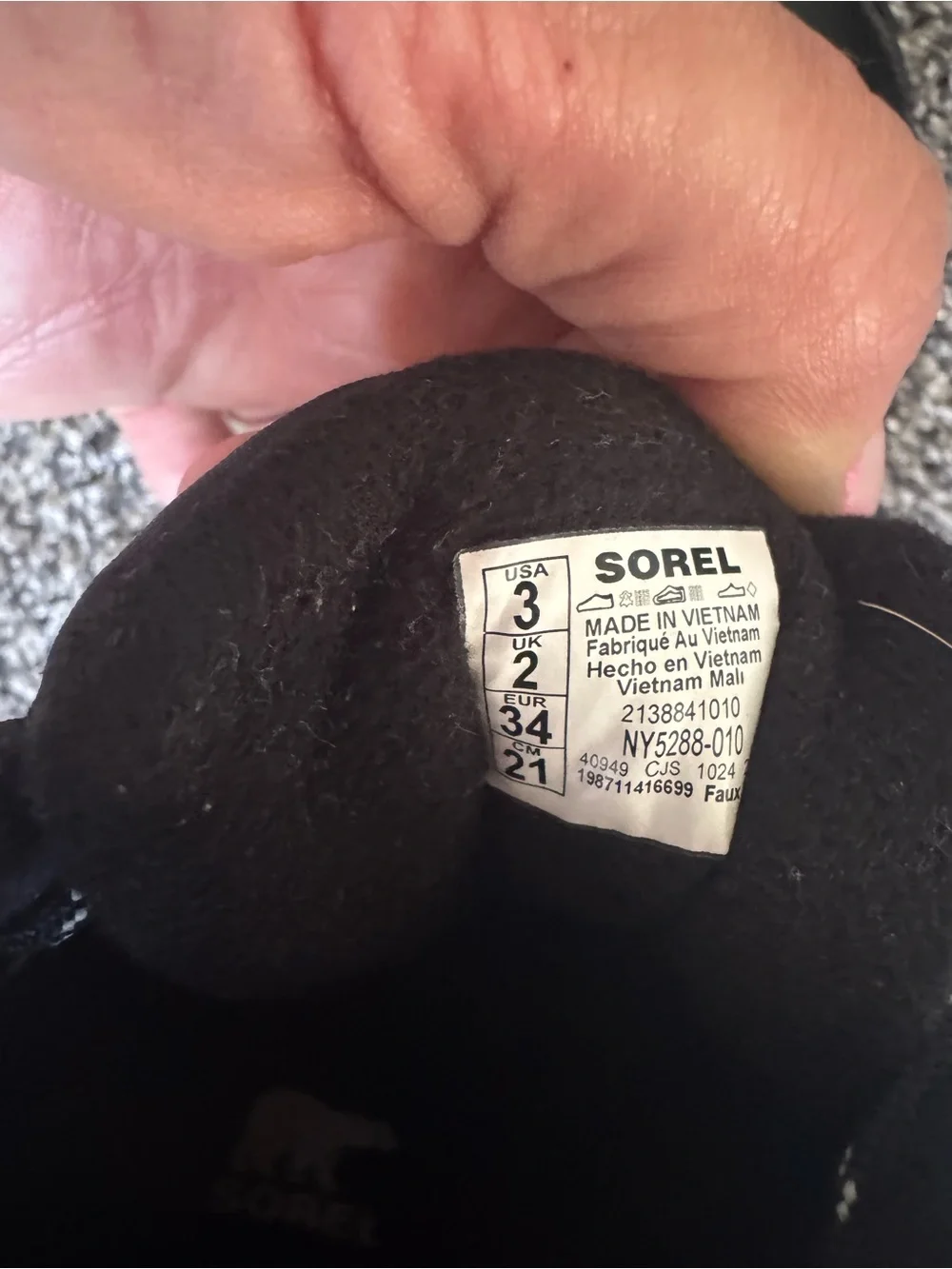 Sorel Kids Black and White Lace-Up Winter Boots